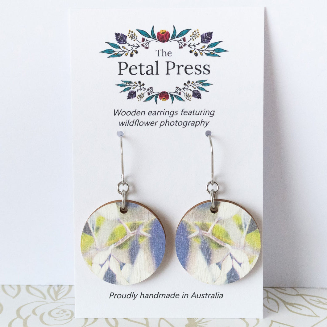 Eucalyptus Leaves Earrings / Circle Hooks [PPEC1057]