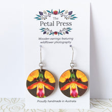 Load image into Gallery viewer, Donkey Orchid Earrings / Circle Hooks [PPEC1059]

