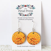 Load image into Gallery viewer, Orange Banksia Earrings / Circle Hooks [PPEC1068]
