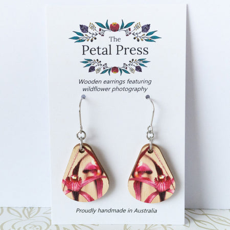 Blood Spider Orchid Earrings / Pear Hooks [PPEP1062]