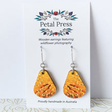 Load image into Gallery viewer, Orange Banksia Earrings / Pear Hooks [PPEP1068]
