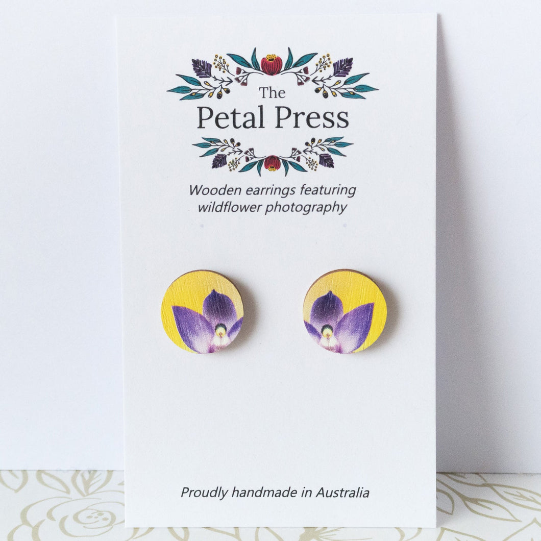 Scented Sun Orchid Earrings / Circle Studs [PPES1050]