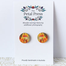 Load image into Gallery viewer, Orange Kangaroo Paw Earrings / Circle Studs [PPES1054]
