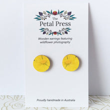 Load image into Gallery viewer, Yellow Buttercups Earrings / Circle Studs [PPES1061]
