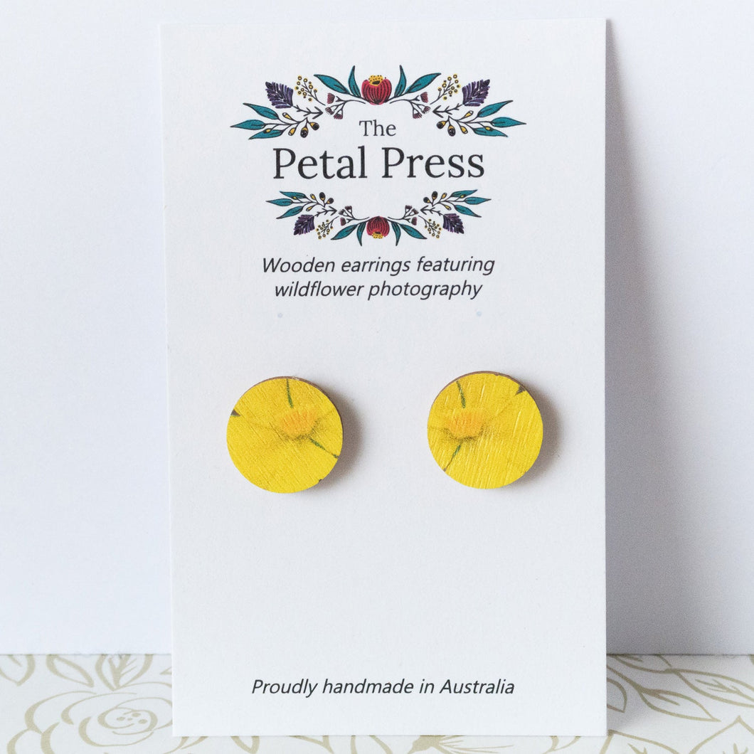 Yellow Buttercups Earrings / Circle Studs [PPES1061]