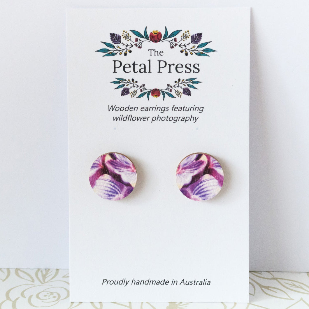 Shirt Orchid Earrings / Circle Studs [PPES1067]