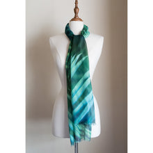 Load image into Gallery viewer, Silk modal scarf - green Zamia [PPSL1006]
