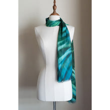 Load image into Gallery viewer, Silk modal scarf - green Zamia [PPSL1006]
