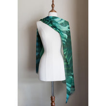 Load image into Gallery viewer, Silk modal scarf - green Zamia [PPSL1006]

