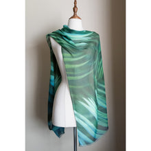 Load image into Gallery viewer, Silk modal scarf - green Zamia [PPSL1006]

