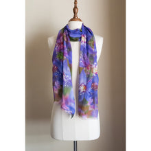 Load image into Gallery viewer, Silk modal scarf - purple Starflower [PPSL1047]
