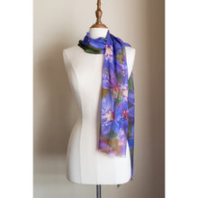 Load image into Gallery viewer, Silk modal scarf - purple Starflower [PPSL1047]
